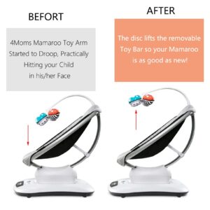 TEYOUYI Mobile Attachment Connector Piece Replacement for 4moms mamaRoo, Toy Bar Conversion Attachment for Model 1037 Toy Holder for Mamaroo,Toy Bar Attachment Point and a Spacer,White