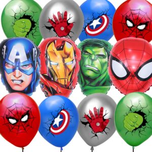 12pack avenger super hero spider balloons foil and latex party supplies kids birthday party decorations