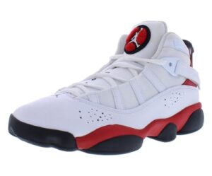 jordan men's 6 rings basketball 322992-012 shoes, white/black-university red, 9.5