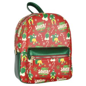 bioworld elf the movie buddy omg! santa! i know him allover pattern faux leather mini backpack