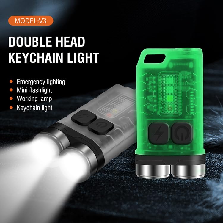 V3 Small Powerful Mini Flashlight 900 High Lumen Keychain EDC Flashlight, Super Bright Pocket USB Rechargeable Tactical LED Flash Light with Magnetic Waterproof for Camping, Hiking, Emergencies