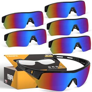 yenpk tinted safety glasses goggles for men, scratch & impact resistant eyes protection protective eyewear (6pack-multicolor)