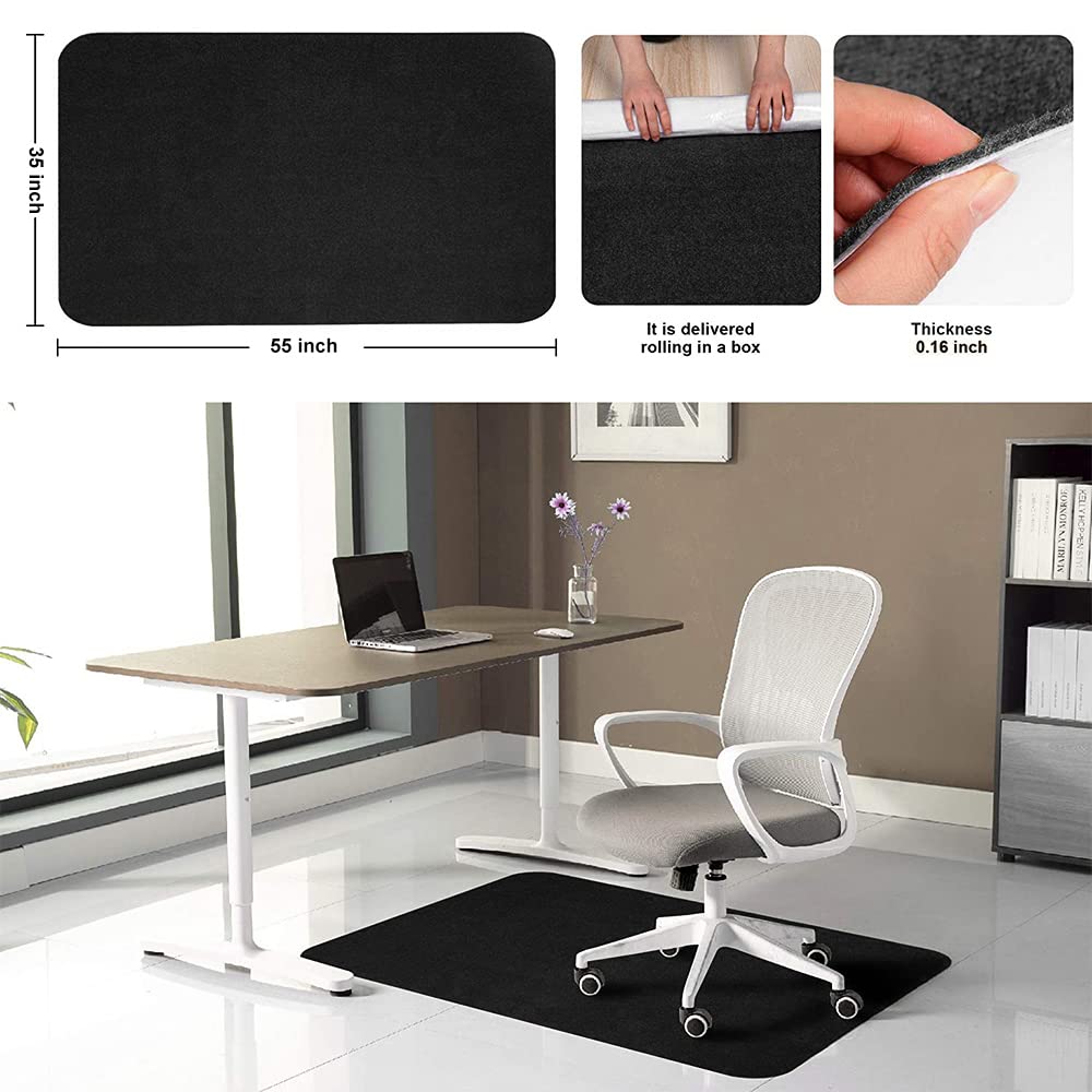 Office Chair mat - Computer Rolling Chair Mats 55"x 35", Hardwood Floor Protector Desk Chair Mat Multi-Purpose Low-Pile