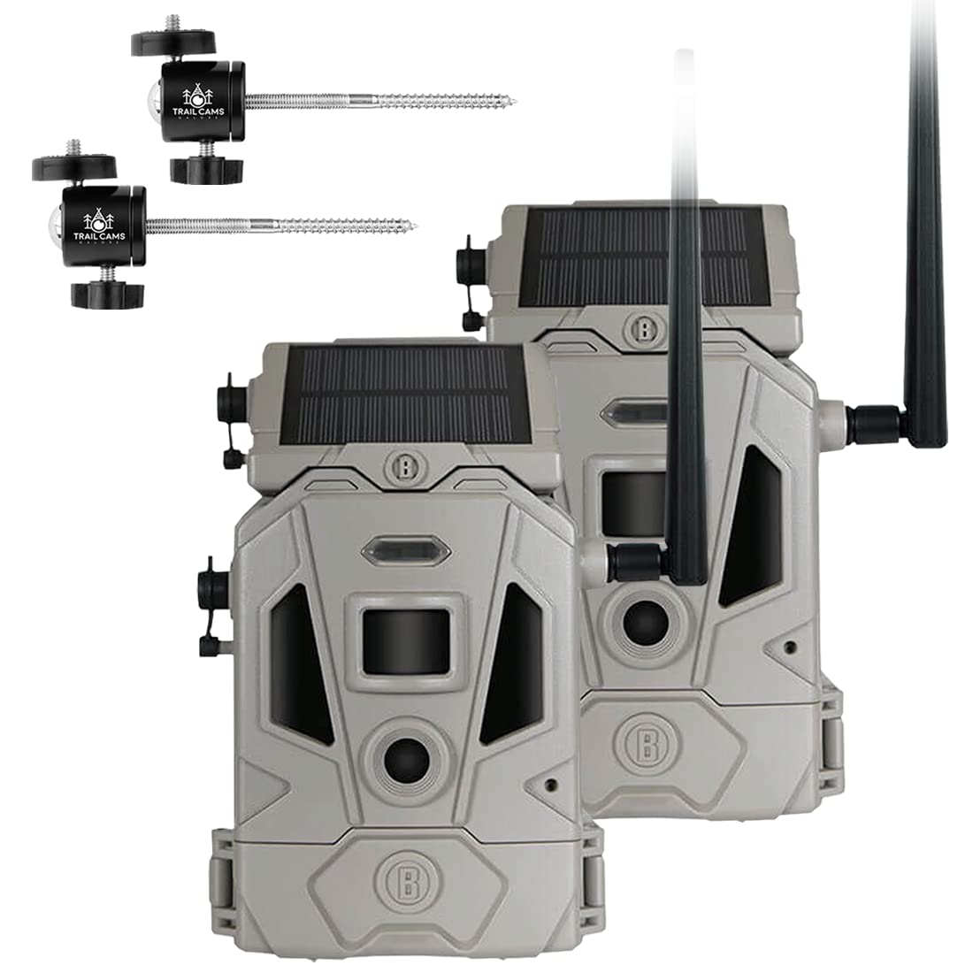 Bushnell CelluCORE 20 Solar Trail Camera, Low Glow Hunting Game Camera with Detachable Solar Panel (2 PK) + 2 Tree Mounts