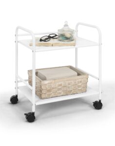 sunnypoint minimalist style utility rolling shelf cart (wht)