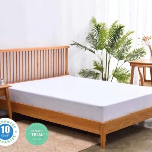 Queen Mattress Protector & King Size Cooling Waterproof Mattress Protector Pad Cover,Bamboo Terry Top Breathable Fitted Sheet Style Deep Pocket-Noiseless,Vinyl,PVC Free,Matressprotector King for Pets