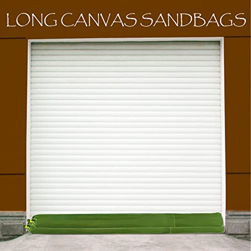 WEISGJA Long Canvas Sandbags for Flooding, 4Pcs Thickened Reusable SandBags with Ties, Tube Sand Bags for Indoor and Outdoor Waterproof Barrier During Hurricane,Snow and Rain Season (60"x 6")