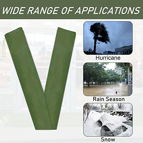 WEISGJA Long Canvas Sandbags for Flooding, 4Pcs Thickened Reusable SandBags with Ties, Tube Sand Bags for Indoor and Outdoor Waterproof Barrier During Hurricane,Snow and Rain Season (60"x 6")