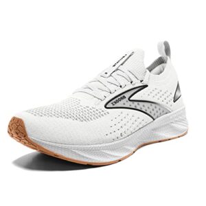 brooks women’s levitate stealthfit 6 neutral running shoe - white/bran - 7 medium