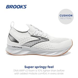 Brooks Women’s Levitate Stealthfit 6 Neutral Running Shoe - White/Bran - 7 Medium