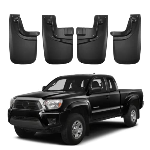 BDFHYK Mud Flaps Splash Guards 4PCS Front & Rear Side Mud Guards Compatible for 2005-2015 Toyota Tacoma with Fender Flares