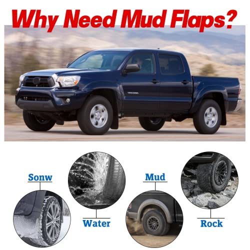 BDFHYK Mud Flaps Splash Guards 4PCS Front & Rear Side Mud Guards Compatible for 2005-2015 Toyota Tacoma with Fender Flares