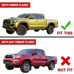 BDFHYK Mud Flaps Splash Guards 4PCS Front & Rear Side Mud Guards Compatible for 2005-2015 Toyota Tacoma with Fender Flares