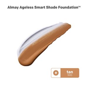 Almay Anti-Aging Foundation, Smart Shade Face Makeup with Hyaluronic Acid, Niacinamide, Vitamin C & E, Hypoallergenic-Fragrance Free, 600 Tan, 1 Fl Oz (Pack of 1)