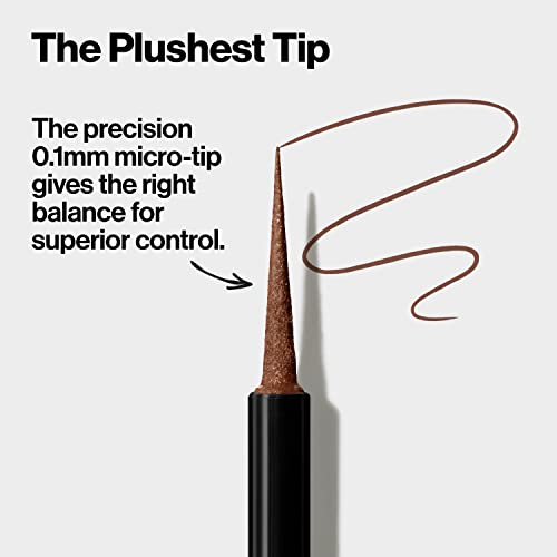 REVLON ColorStay Micro Easy Precision Liquid Eyeliner, Waterproof, Smudgeproof, Longwearing with Micro Felt Tip, 302 What the Fudge, 0.057 fl. oz