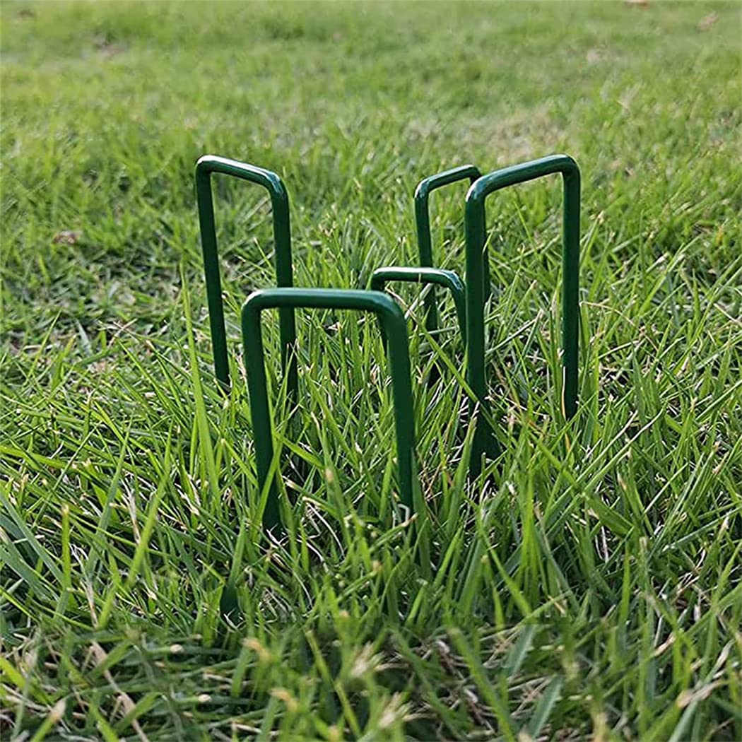 Garden Stakes Ground Staples Landscape Securing Anchor Pegs Gardening Pins Spikes for Lawn Farm Weed Barrier Grass Fabric 10 PCS
