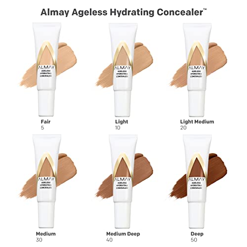 Almay Anti-Aging Concealer, Face Makeup with Hyaluronic Acid, Niacinamide, Vitamin C & E, Hypoallergenic, -Fragrance Free, 020 Light Medium, 0.37 Fl Oz (Pack of 1)