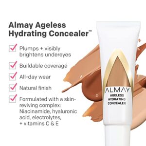 Almay Anti-Aging Concealer, Face Makeup with Hyaluronic Acid, Niacinamide, Vitamin C & E, Hypoallergenic, -Fragrance Free, 020 Light Medium, 0.37 Fl Oz (Pack of 1)