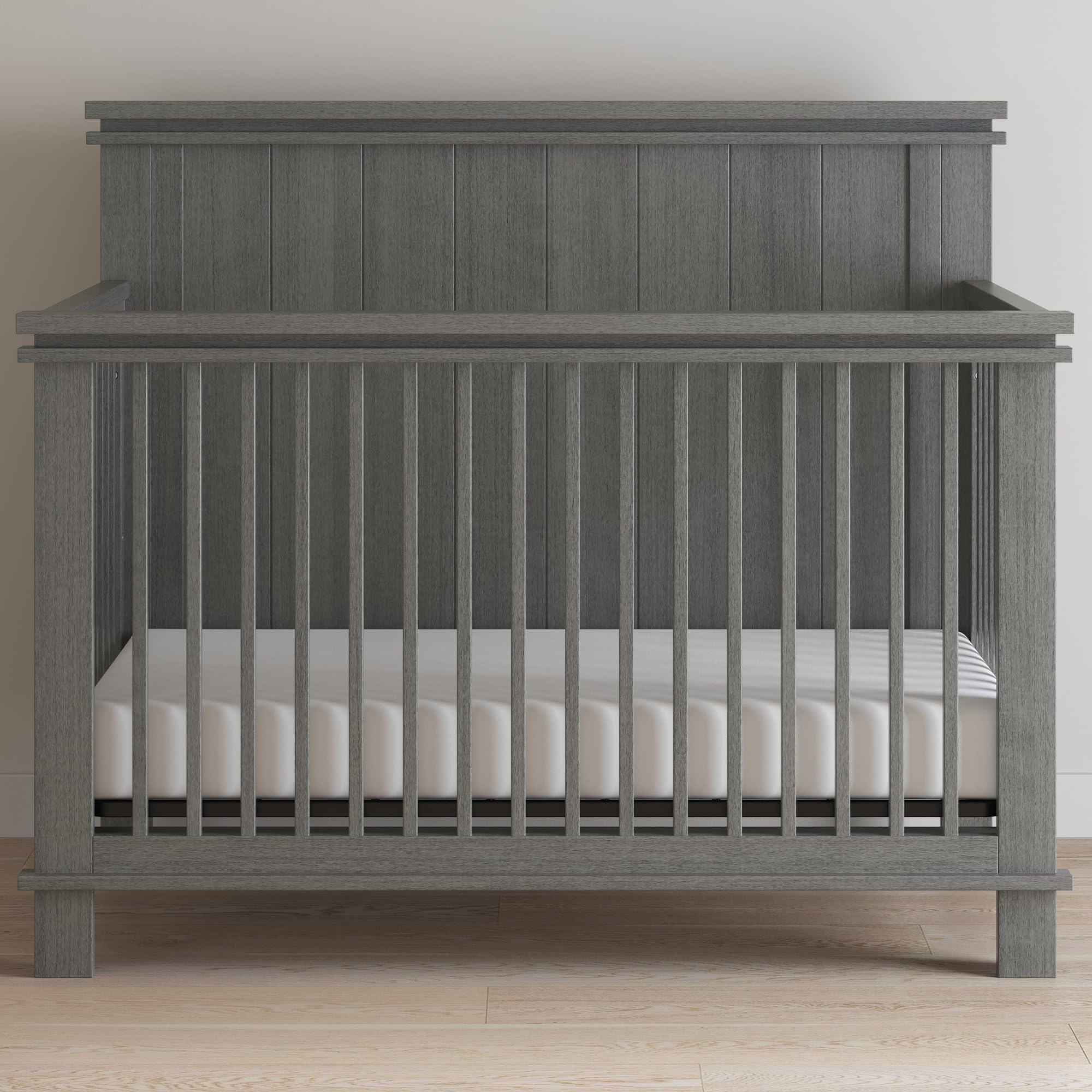 Child Craft Denman 4-in-1 Convertible Crib, Baby Crib Converts to Day Bed, Toddler Bed and Full Size Bed, 3 Adjustable Mattress Positions, Non-Toxic, Baby Safe Finish (Midnight Gray)