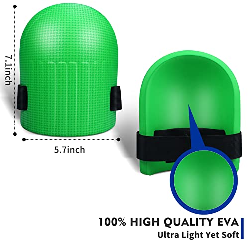 HGHDBT [3 in 1 Knee Pads for Work - Green Knee Pads for Men Construction Knee Pads for Women Working on Floors Garden Knee Pads for Gardening and Housework Knee Protector EVA Foam Knee Cushion