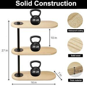 VEBAVO Rotating Window Plant Shelves for Optimal Light Exposure 16 inch, Wooden Window Shelf for Plants 3 Tier for Small Spaces, Stylish and Functional Indoor Plant Stand to Enhance Your Home Decor