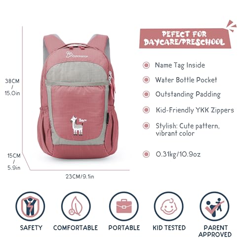 MOUNTAINTOP Kids Backpack for Boys Girls Kindergarten Preschool Water-resistant Children Backpacks, Pink