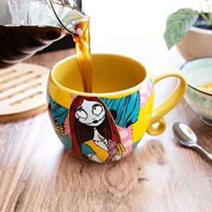 Disney The Nightmare Before Christmas Jack and Sally Patchwork 16-Ounce Sculpted Handle Ceramic Mug