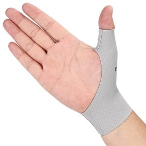 willcom thumb wrist brace compression sleeve (2 pcs) for arthritis pain relief protector support, soft elastic fabric thumb spica splint glove liner for women and men -fits both hands (small)
