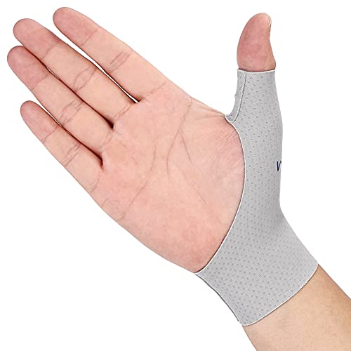 Willcom Thumb Wrist Brace Compression Sleeve (2 PCS) for Arthritis Pain Relief Protector Support, Soft Elastic Fabric Thumb Spica Splint Glove Liner for Women and Men -Fits Both Hands (Small)