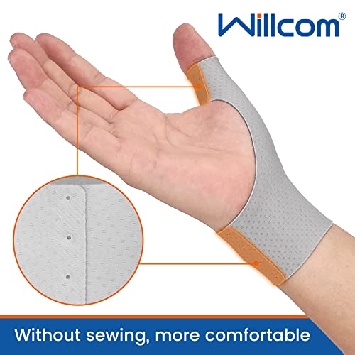 Willcom Thumb Wrist Brace Compression Sleeve (2 PCS) for Arthritis Pain Relief Protector Support, Soft Elastic Fabric Thumb Spica Splint Glove Liner for Women and Men -Fits Both Hands (Small)