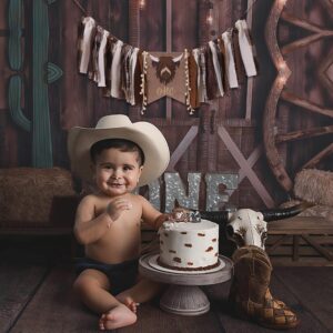 1st Birthday High Chair Banner - Cowboy Rodeo for Party Fabric Decor,Cake Smash Baby Shower,Backdrop Garland for Photo Props (Cowboy Birthday Banner)