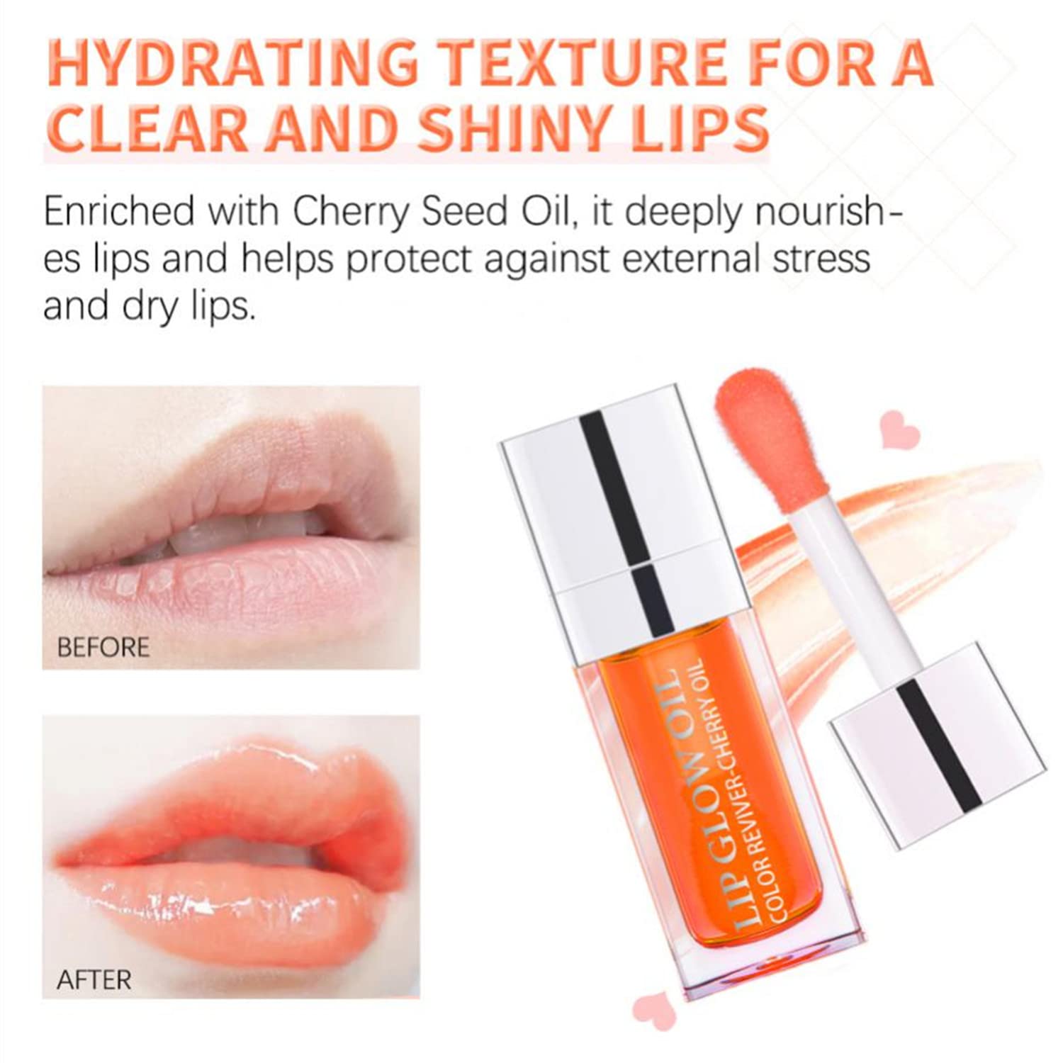 MAEPEOR Hydrating Lip Glow Oil 10 Colors Moisturizing Lip Oil Gloss Non-sticky Transparent Lip Gloss Long Lasting Nourishing Tinted Lip Balm with Big Brush Head (IColors 12)