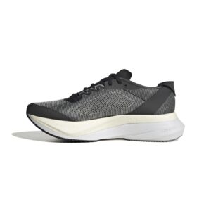 adidas women's adizero boston 12 sneaker, black/white/carbon, 9