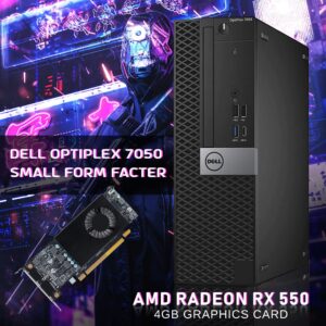 Dell Gaming SFF Desktop PC, Intel Quad Core i7 Processer 3.4GHz, AMD Radeon RX 550 4G GDDR5 HDMI, 16GB RAM, 1TB SSD, USB Wi-Fi Keyboard & Mouse, Win 10 Pro 64bit (Renewed)