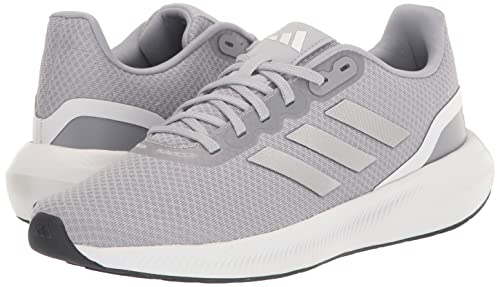 adidas Women's Runfalcon 3.0 Sneaker, Halo Silver/Silver Metallic/Core Black, 7.5