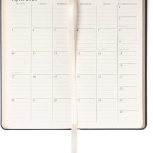 Graphic Image 2023 Pocket Datebook Planner Journal, Genuine Leather, Bound in The USA, 6", White Gold