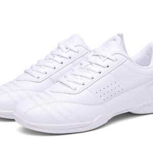 DADAWEN Adult & Youth Cheer Shoes Girls White Cheerleading Shoes for Women Dance Shoes Athletic Sport Training Tennis Breathable Competition Cheer Sneakers White US Size 3.5 M Big Kid