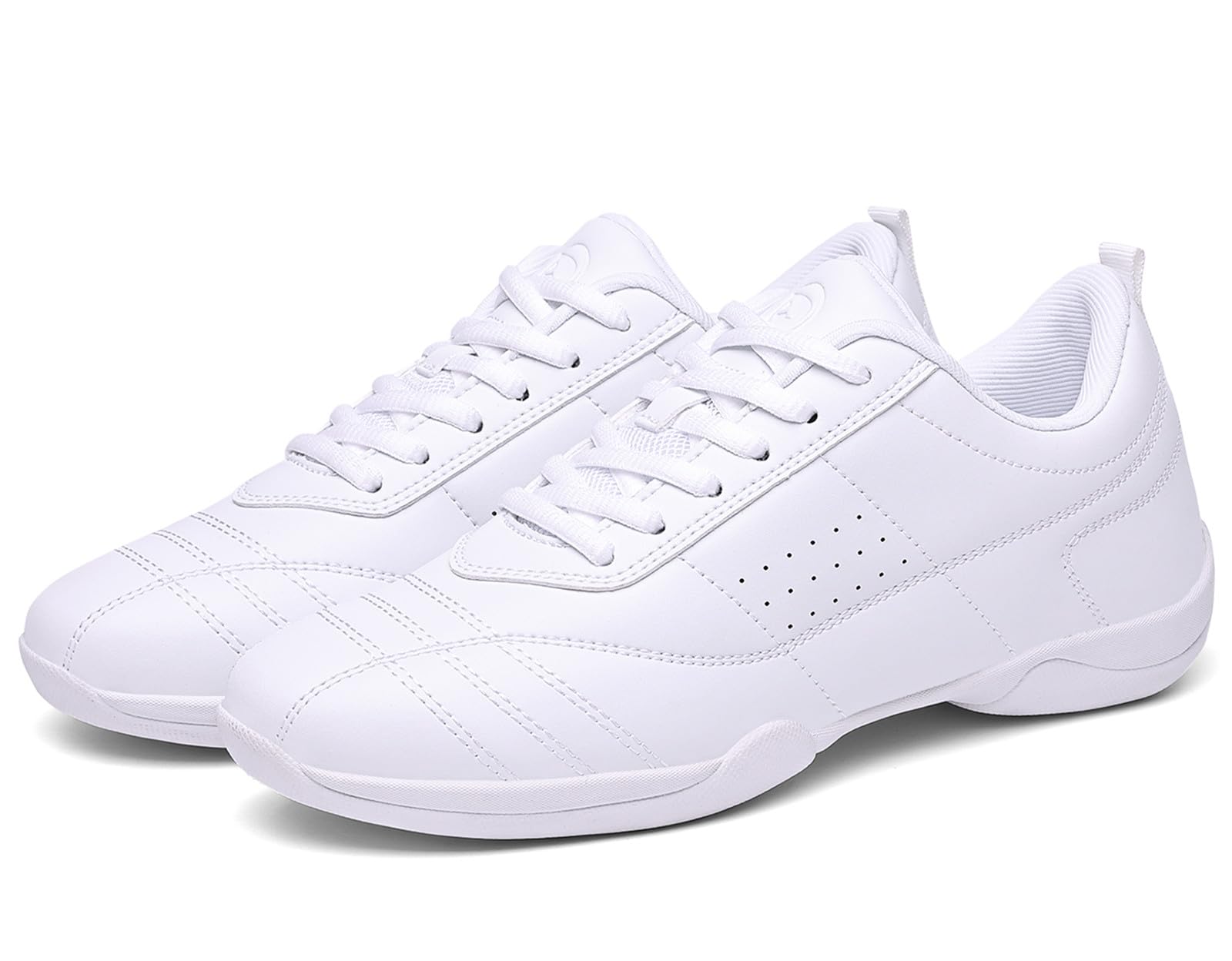 DADAWEN Adult & Youth Cheer Shoes Girls White Cheerleading Shoes for Women Dance Shoes Athletic Sport Training Tennis Breathable Competition Cheer Sneakers White US Size 3.5 M Big Kid