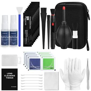 arvok professional camera cleaning kit(32 pcs), including air blower/cleaning pen/cleaning spray/cleaning cloth/lens brush, lens cleaning kit for dslr cameras compatible with canon, nikon, sony