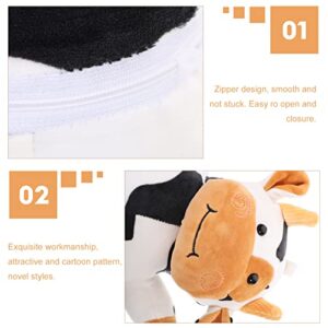 CALLARON Cow Crossbody Bag Cow Plush Backpack Cow Plush Purse Animal Crossbody Purse Exquisite Plush Bag for Women Girls