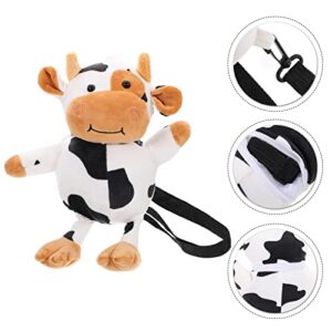 CALLARON Cow Crossbody Bag Cow Plush Backpack Cow Plush Purse Animal Crossbody Purse Exquisite Plush Bag for Women Girls