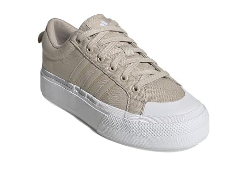 adidas Women's Bravada 2.0 Platform Shoe Skate, Wonder Beige/Wonder Beige/White, 7.5