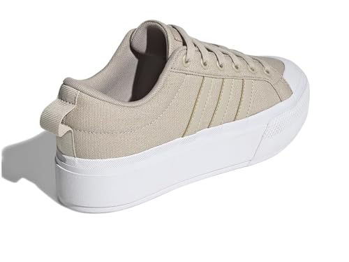 adidas Women's Bravada 2.0 Platform Shoe Skate, Wonder Beige/Wonder Beige/White, 7.5