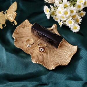 Jewelry Dish, Resin Small Leaf Shaped Ring Holder Jewelry Organizer, Trinket Dish Mini Tray for Christmas Birthday Wedding Gifts