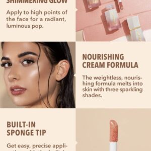 SHEGLAM Glow Bloom Liquid Waterproof Highlighter Long Lasting Cream Highlighter with Shimmer Dewy Finish - Vanilla Frost