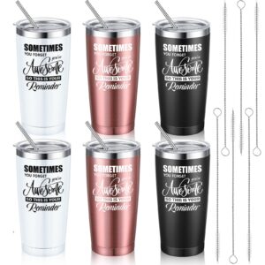 nuogo thank gifts appreciation gift for women men you're awesome stainless steel insulated tumbler with lids and straws for coworker employee teachers nurse gifts, 20 oz (classic colors,6 sets)
