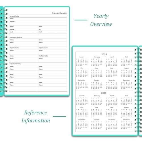 Undated Daily Planner,Undated Planner with Hourly Schedules, 150 Days To Do List Planner, A5 Daily Organizer Notebook to Increase Productivity, 5.8 × 8.2 Inch,Turquoise