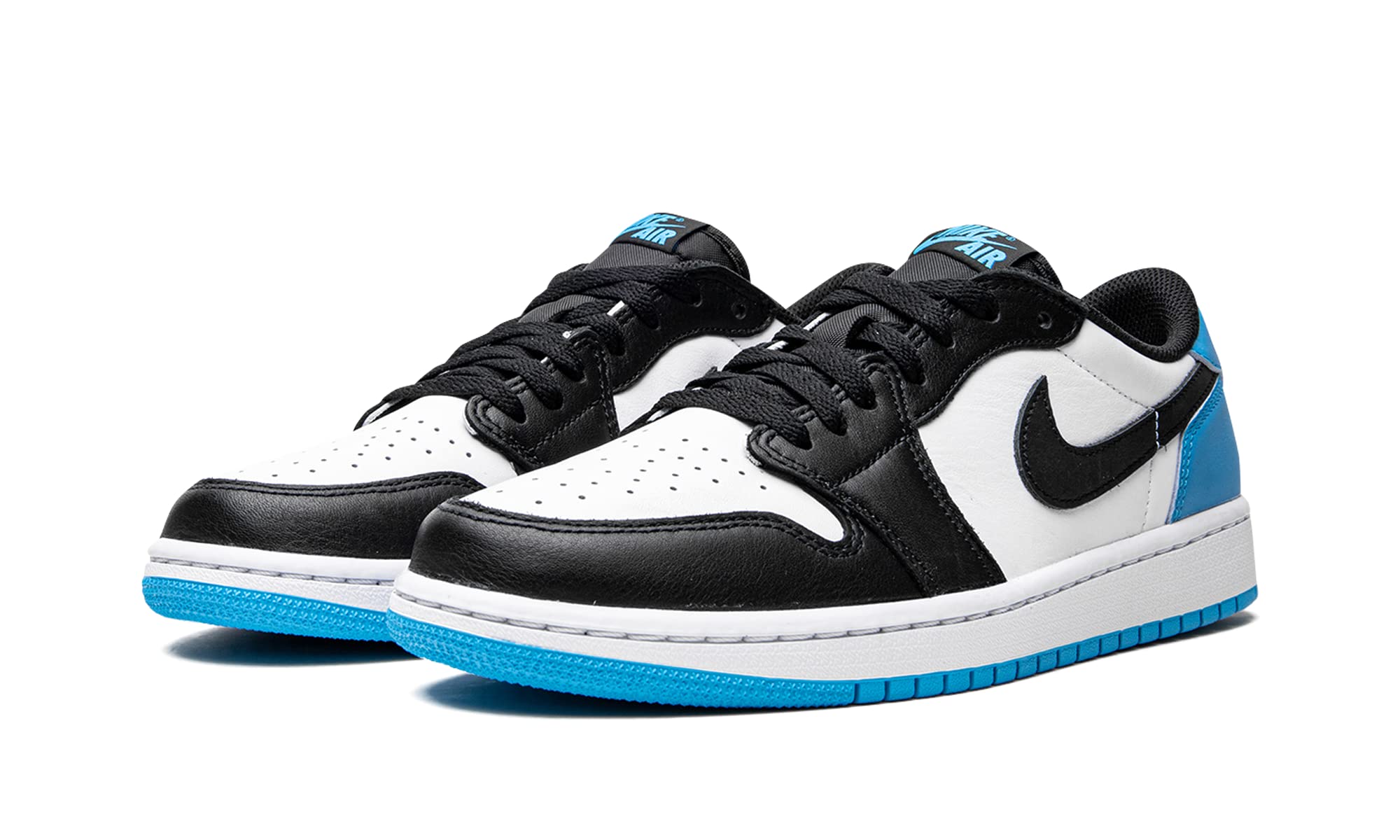 Nike Women's Air Jordan 1 Low UNC Basketball Shoe, White/Dark Powder Blue/Black, 7.5