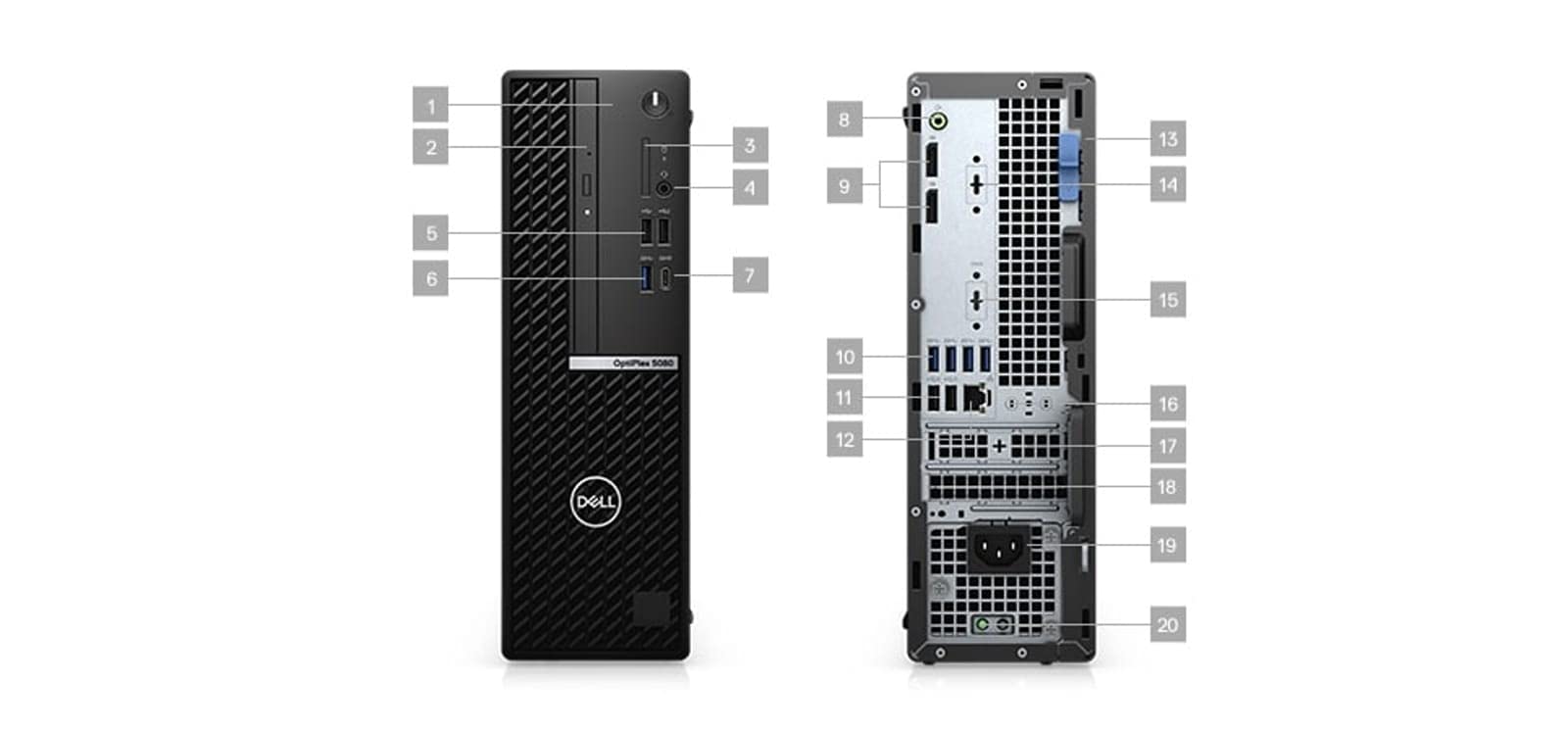 Dell OptiPlex 5000 5080 SFF Small Form Factor Desktop (2020) | Core i7-1TB SSD - 16GB RAM | 8 Cores @ 4.8 GHz - 10th Gen CPU Win 10 Pro (Renewed)