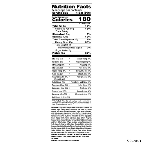 SlimFast Intermittent Fasting- Complete Meal Protein Bars, Vanilla Almond Crunch, 5 Bars (Pack of 1)